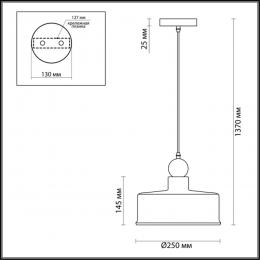 Odeon light 4088/1 PENDANT ODL19 377 темн.серый/золотой Подвес Е27 1*40W BOLLI  - 2 купить